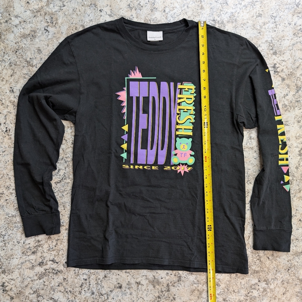 Teddy Fresh Black and Purple Graphic Long Sleeve Tee